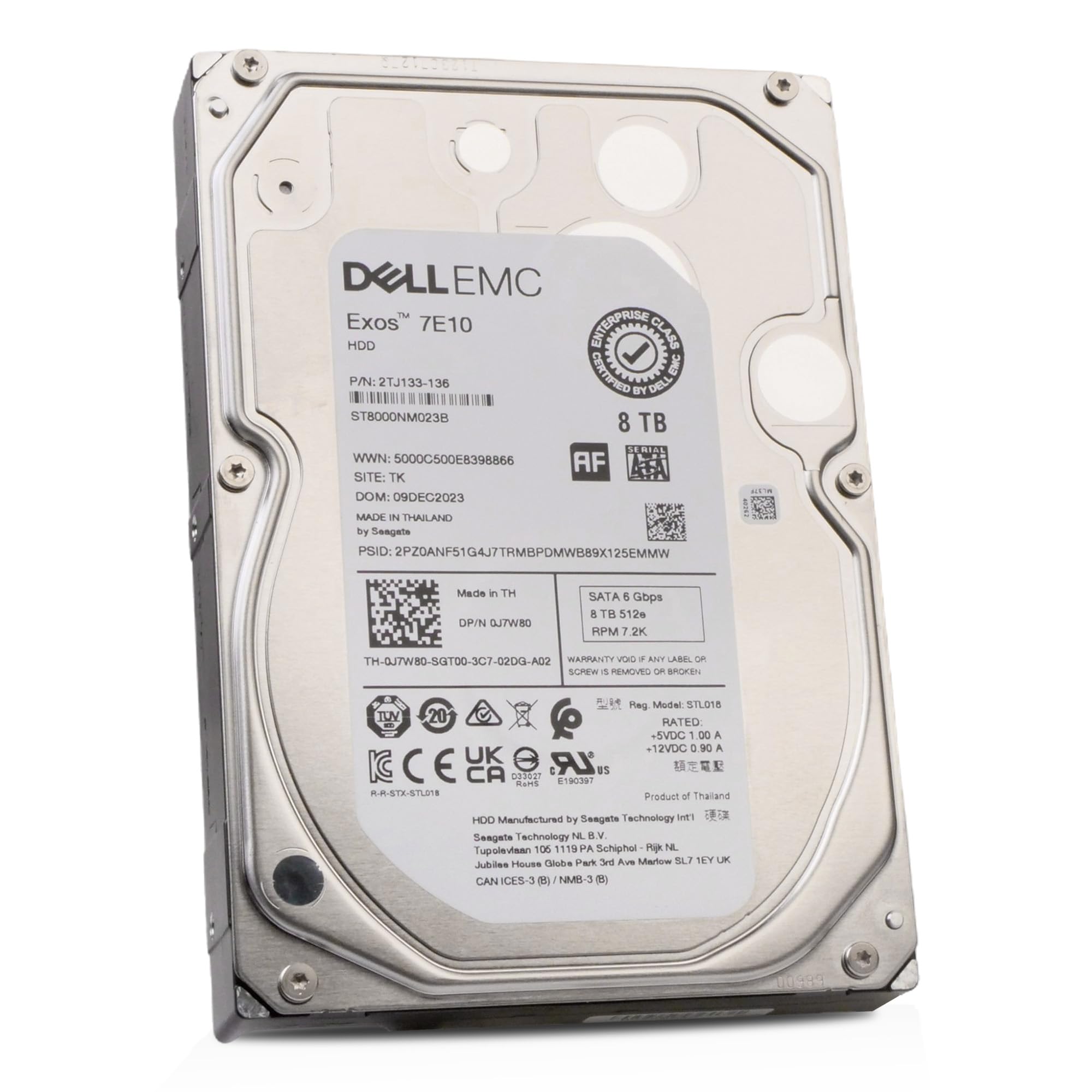 DELL EMC Exos 7E10 8TB SAS HDD ⑤ Amazon.com: Dell/Seagate Exos 7E10 ST8000NM023B 8TB 7200 RPM SATA